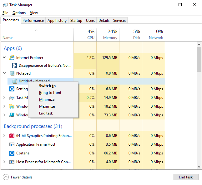 Windows10TaskManagerWindowManagement